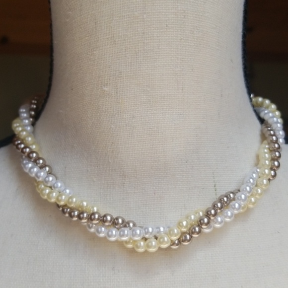 Avon Jewelry - Vintage AVON Triple Strand Faux Pearl Necklace